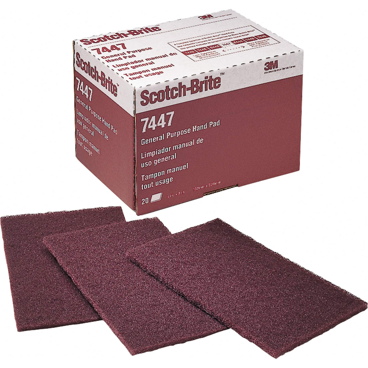 Maroon General Purpose Scotch-Brite™ Hand Pad 7447