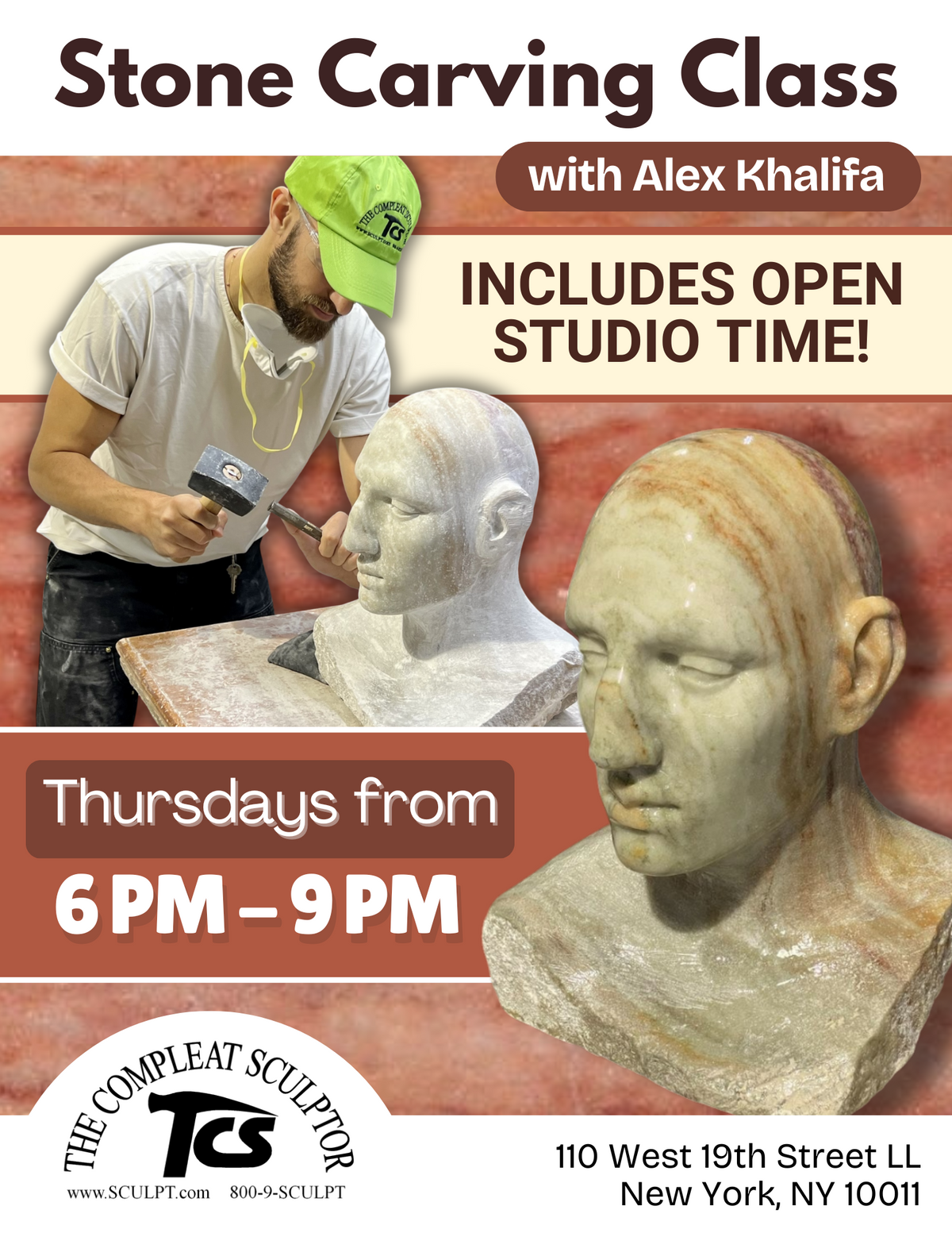 261203 Stone Carving Class THURSDAYS 6:00-9:00pm December 2026