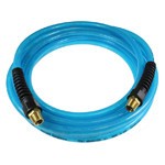 Flexeel Hose, 3/8'' x 50', 1/4'' mpt Strain Relief Fittings, Transparent Blue PFE60504T