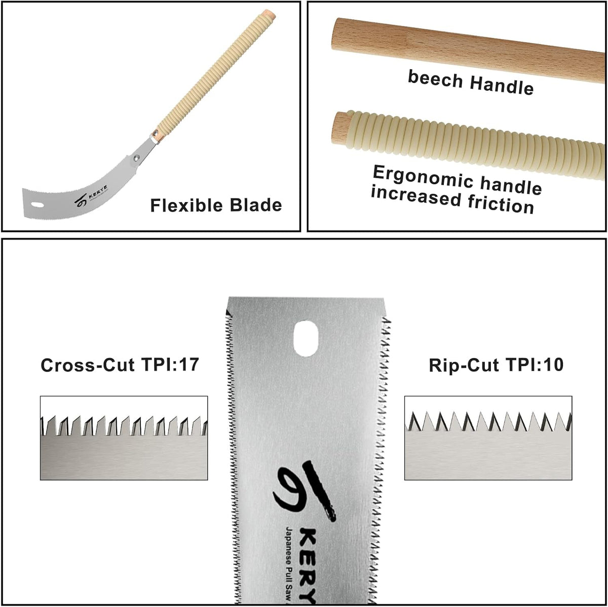 Japanese Pull Saw 9.5" Hand Saw with Double Edges