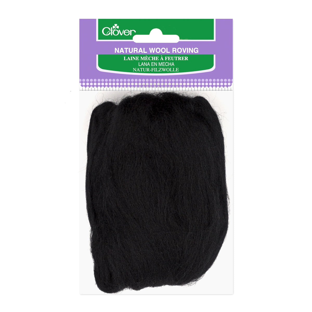 Natural Wool Roving Black 20g