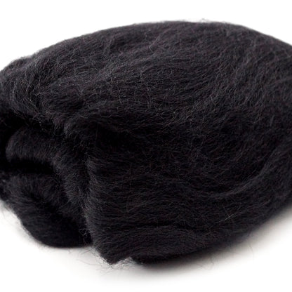 Natural Wool Roving Black 20g