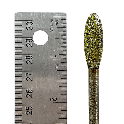 Diamond Burr #07 Oval  3/8x1" (10x25mm) 1/4" Long Shaft