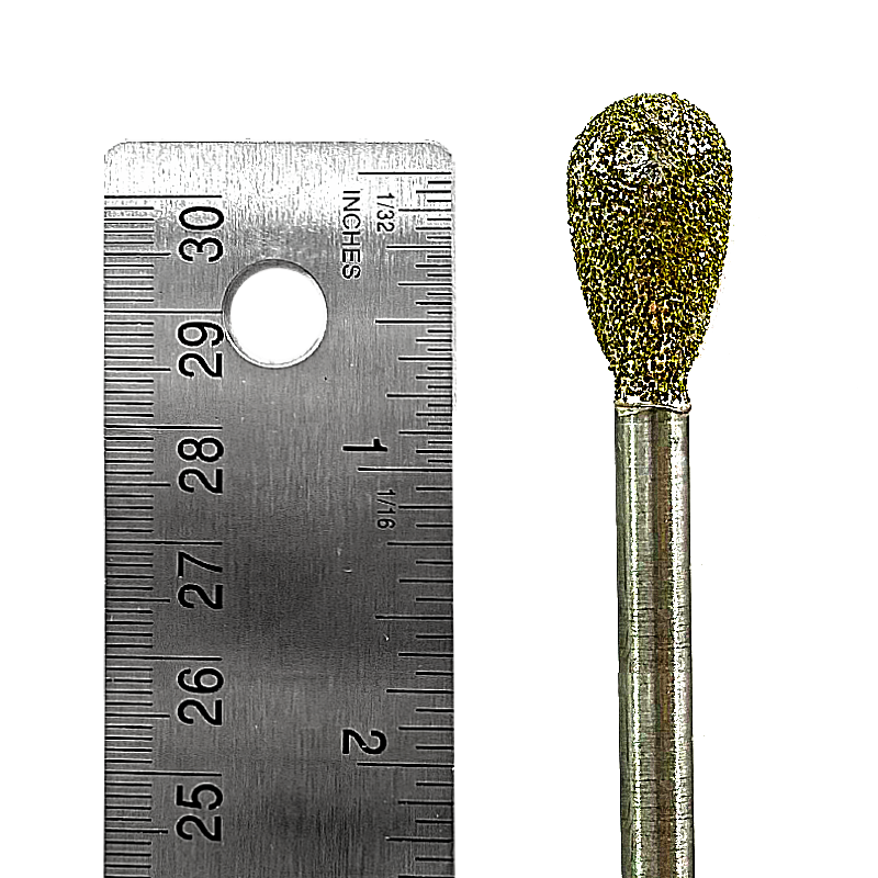 Diamond Burr #08 Teardrop 1/2x1" (13x25mm) 1/4" Shaft
