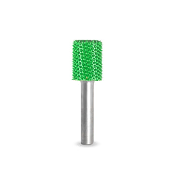 Cylinder 1/2" Green Coarse Grit Burr 1/4" Shank