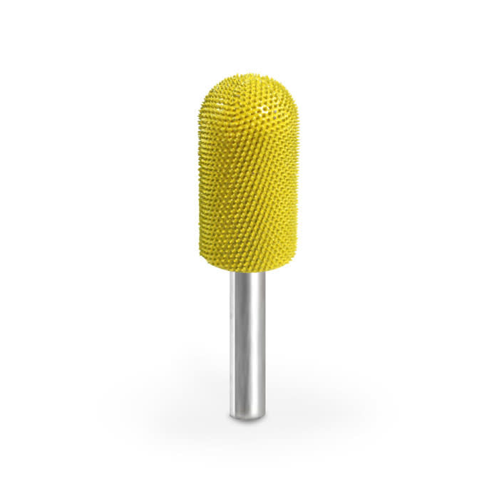 Punta esférica Fresa amarilla de grano fino de 5/8" Vástago de 1/4"