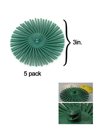 Scotch-Brite™ Roloc™ Radial Bristle Disc 3'' Green 50Grit (5 Pack)