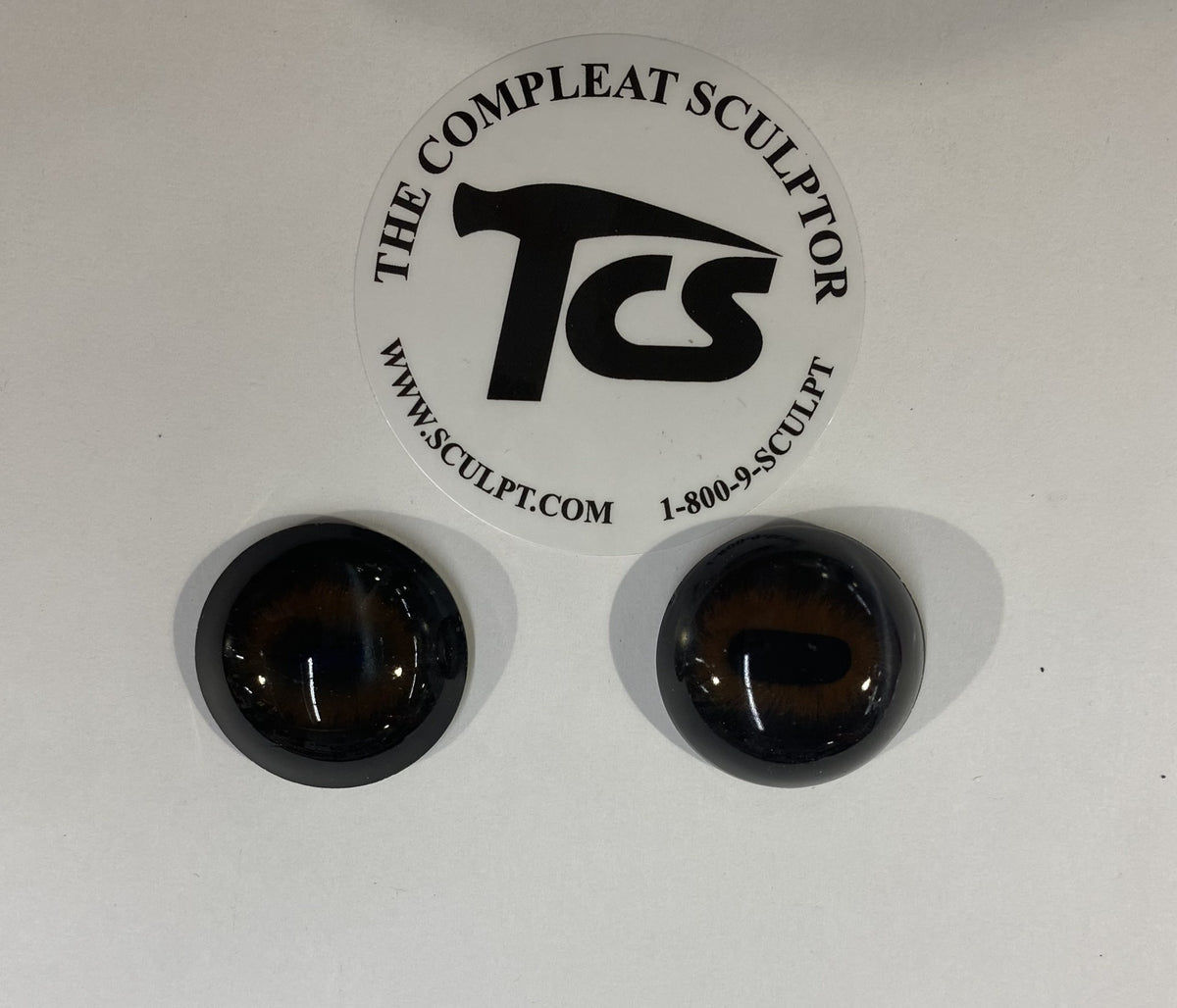 Vintage Glass Eyes Dark Brown 1"x1/3" (Pair)