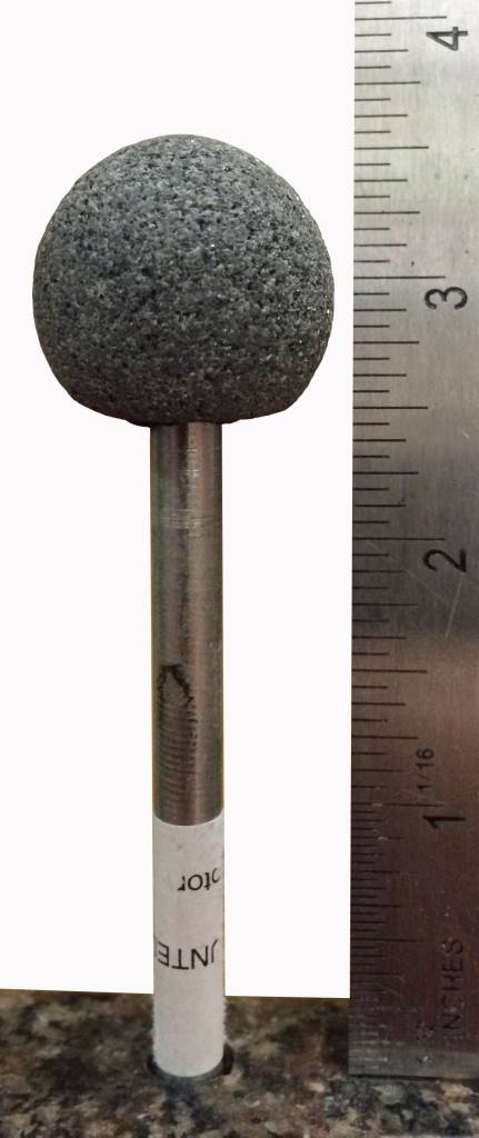 Batu Lekap Silikon Karbida #25 Sfera Aci Panjang 1"D (1/4'' Batang)