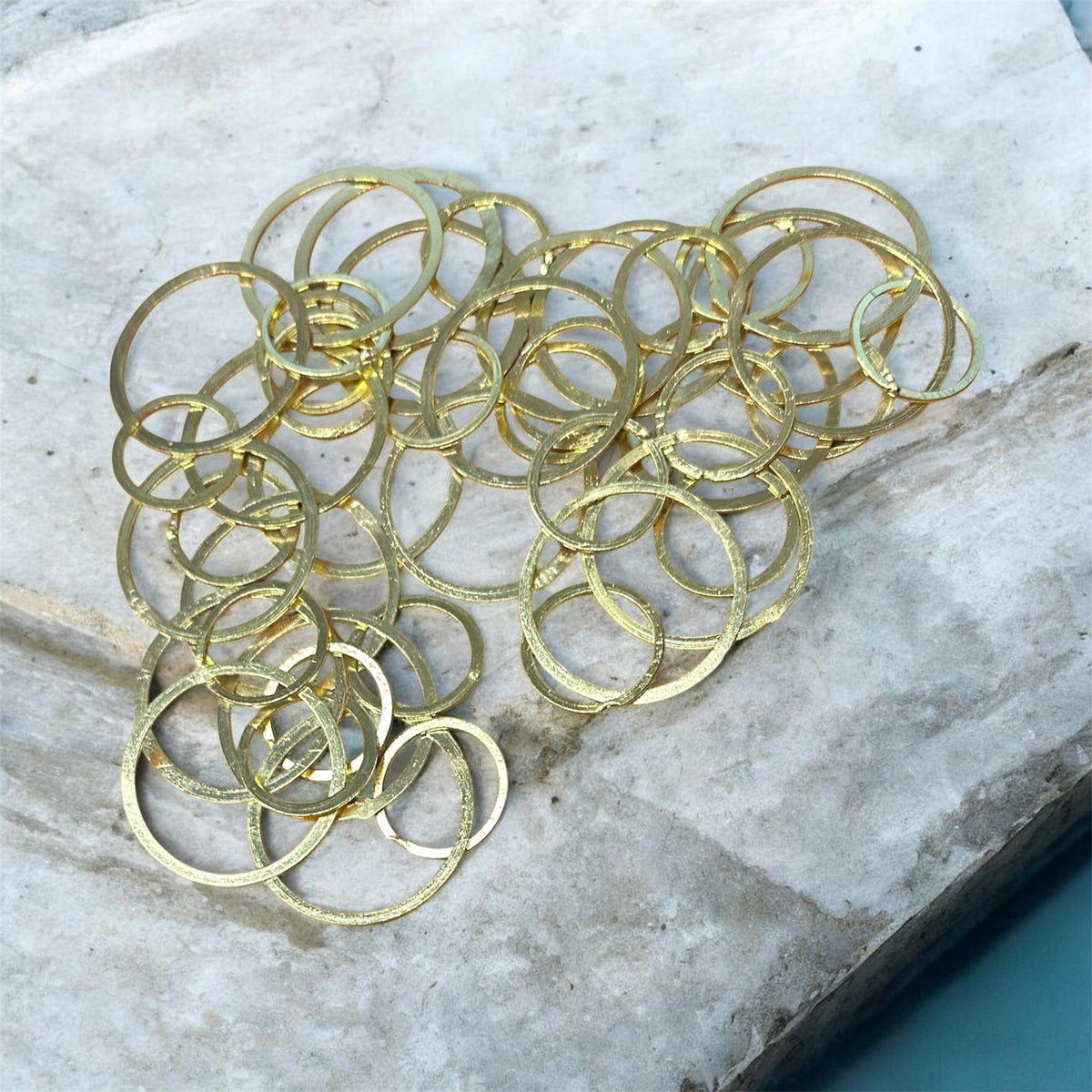 Gold Plated Brass Ring Chain ~36"
