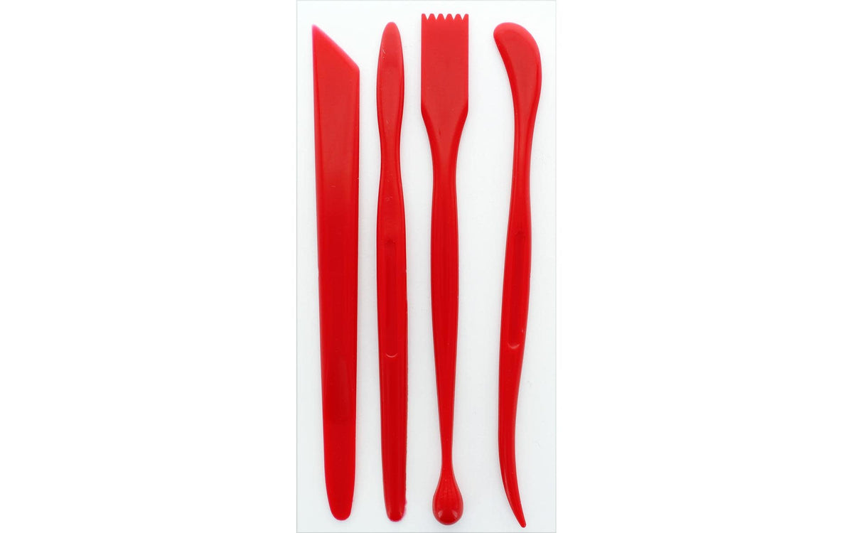 Red Plastic Model Tool Set (4 Piece)