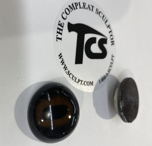 Vintage Glass Eyes Dark Brown 1"x1/3" (Pair)