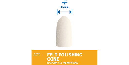 Cono de pulido de fieltro n.° 422