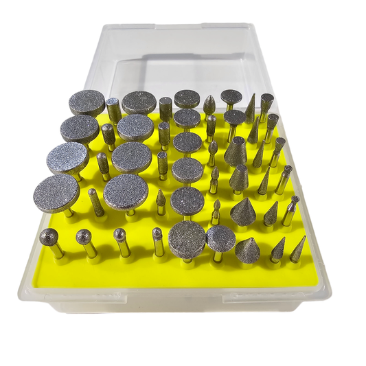 50pc Diamond Burr Set Kepala Besar 1/8 Batang