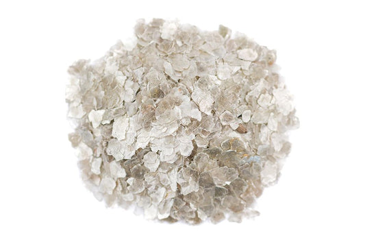 Muscovite Mica Flakes 1 - 5 mm white-transparent