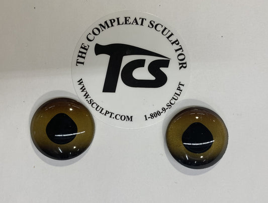 Vintage Glass Eyes Bronze/Gold 1"x1/4" (Pair)