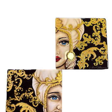 Bicchierini Opaco e Oro da Caffè Siciliano 4pz + Sotto Bicchierini 4pz