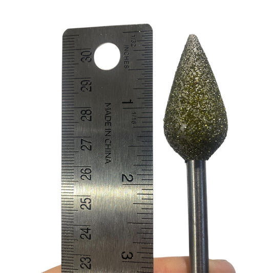 Diamond Burr #02 Flame 4/5x1-5/8" (20x40mm) 1/4" Shaft