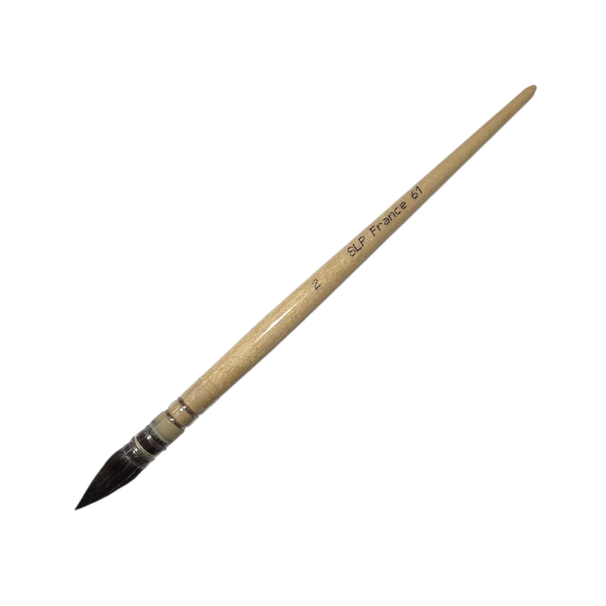 S.L.P. Gilder's Mop #61/2 8mm Kazan Squirrel - Pointed - Quill Ferrule - Wood Handle - French