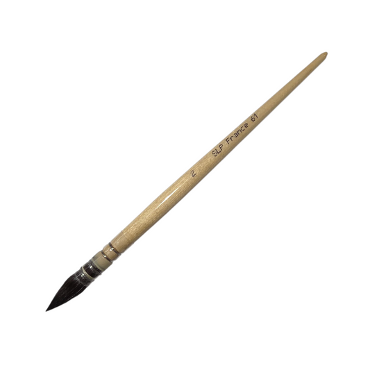 SLP Gilder's Mop #61/2 8mm Tupai Kazan - Runcing - Quill Ferrule - Pemegang Kayu - Perancis