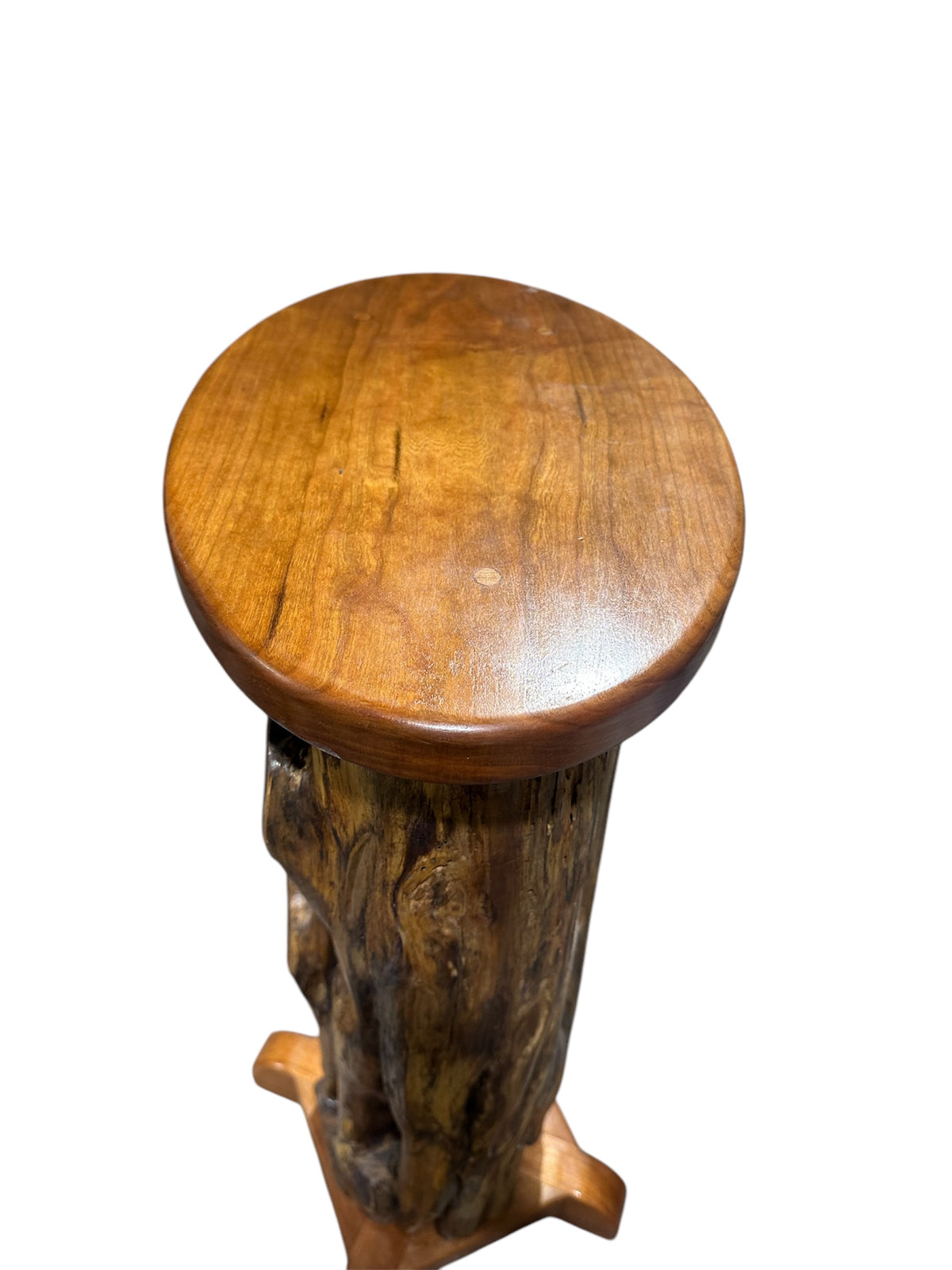 OOAK Wood Pedestal Juniper and Cherry SB3031