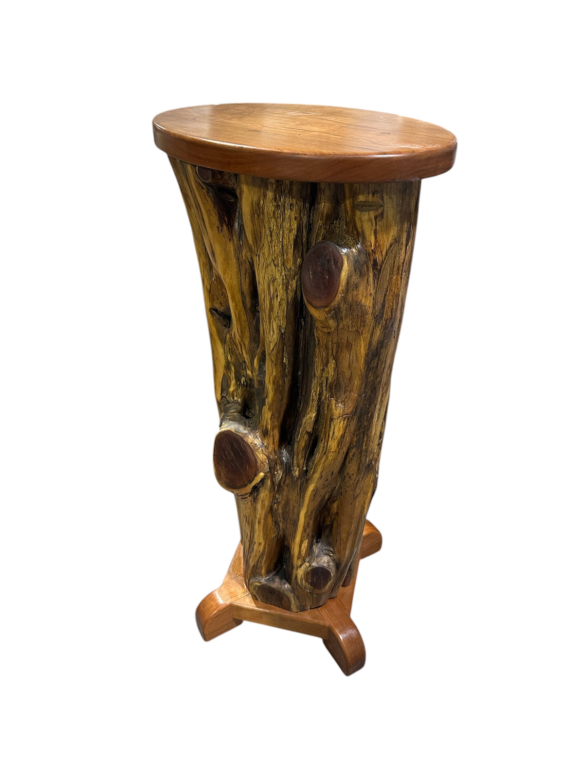 OOAK Wood Pedestal Juniper and Cherry SB3031