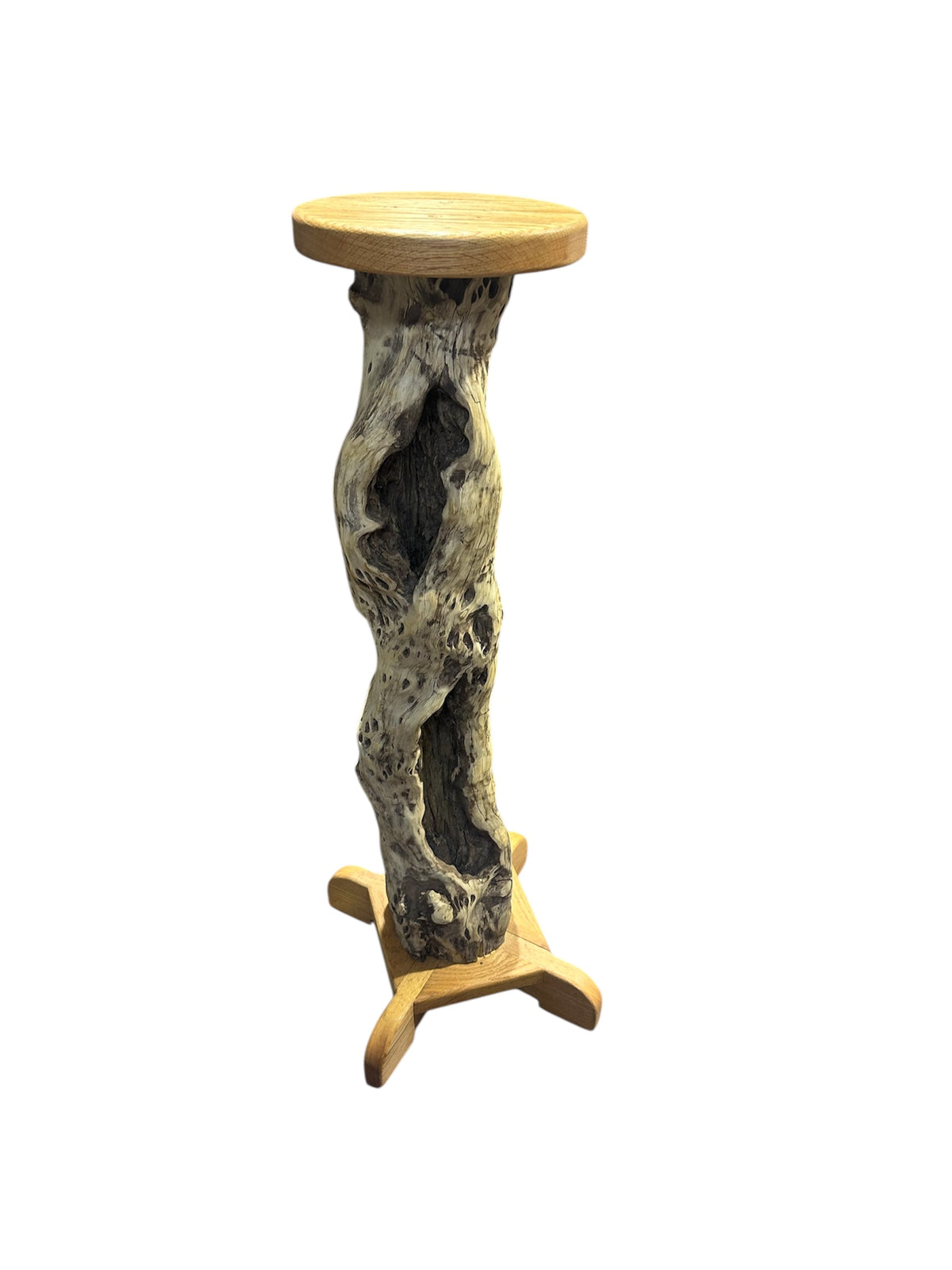 OOAK Wood Pedestal Strange Wood and Cherry SB3034