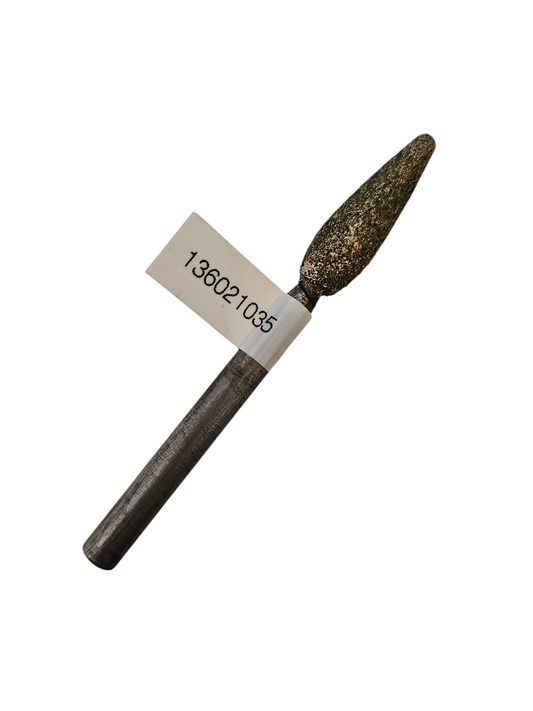 Diamond Burr #04 Round Taper 3/8x1-1/2" (10x35mm) 1/4" Shaft