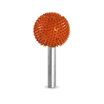 Sphere 1" Orange Ex-Coarse Grit Burr 1/4" Shank