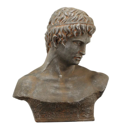 Busto masculino griego de yeso / resina 31"