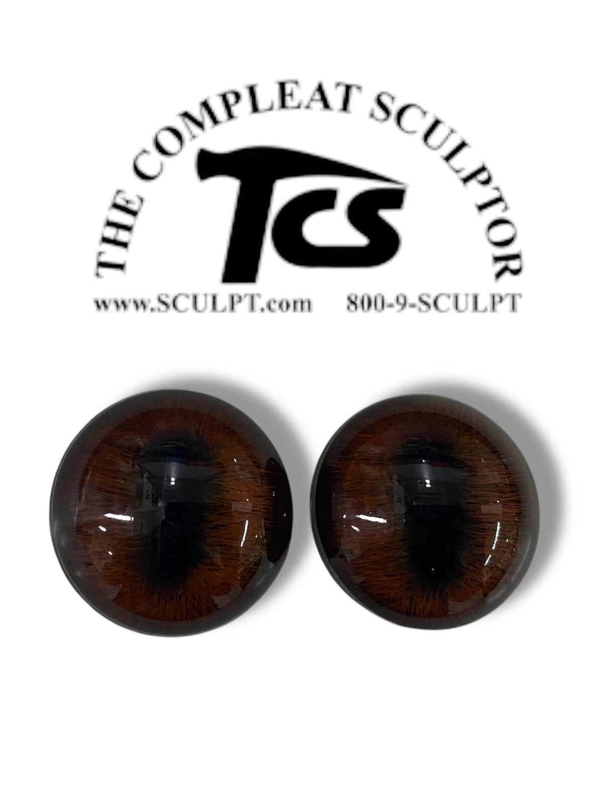 Vintage Glass Eyes Brown 1"x1/2" (Pair)