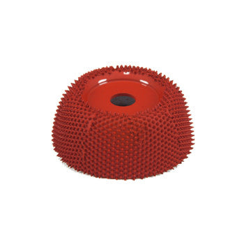 2" Cawan Ukiran Kuasa Serak Burr Grit Sederhana Merah