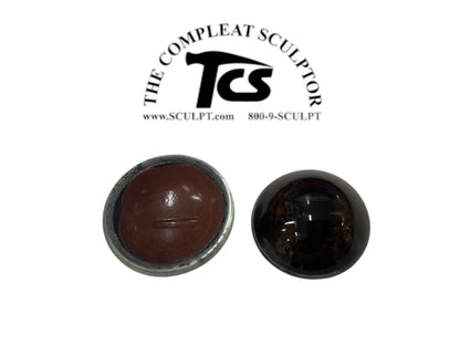 Vintage Glass Eyes Dark Brown 1.25"x1/2" (Pair)