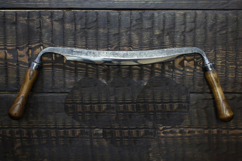 9" Carpenters Straight Drawknife with a Small Radius