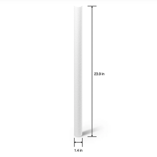 White Bead EPS Foam Rods 1.5'' x 24" 3 Pack