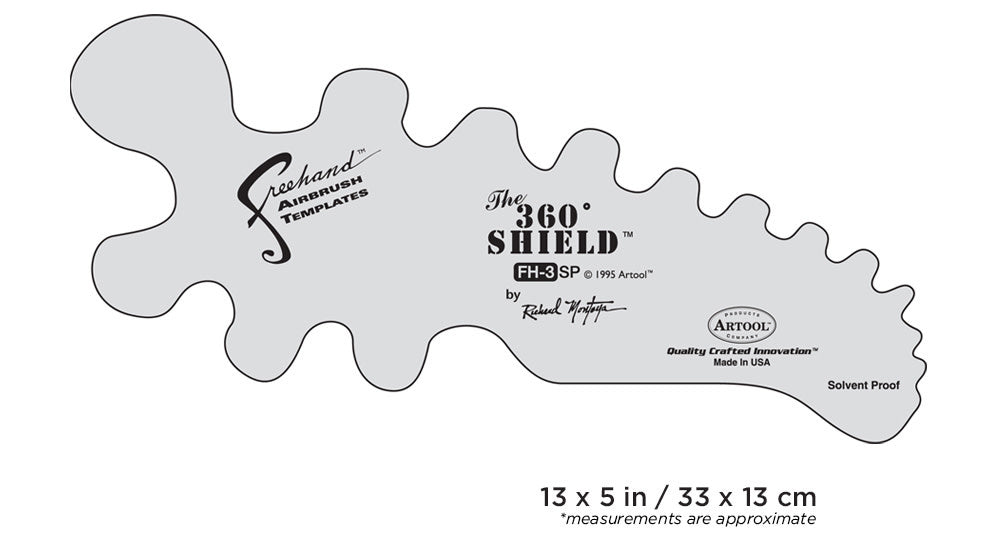 Artool #3 Templat 360 Shield Freehand Airbrush oleh Richard Montoya