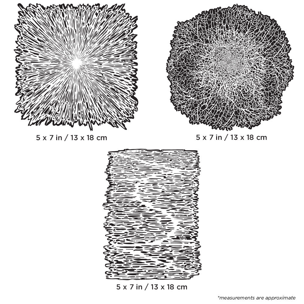 Artool Texture FX 2 Siri Mini Set Templat Berus Air Tangan Bebas oleh Gerald Mendez