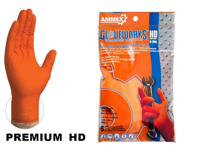 Guantes industriales de nitrilo Gloveworks® con textura de diamante en relieve
