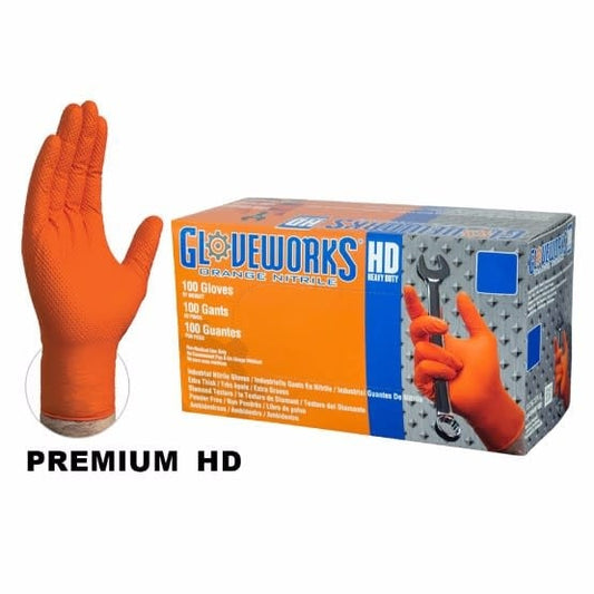 Sarung Tangan Nitril Industri Gloveworks® dengan Tekstur Berlian Timbul