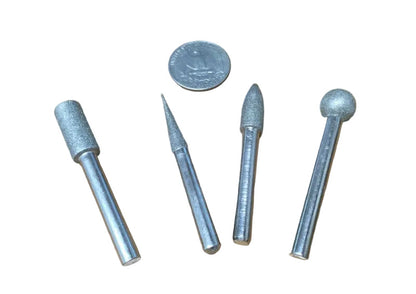 4pc Diamond Burr Set 1/4 Shank Fine Grit
