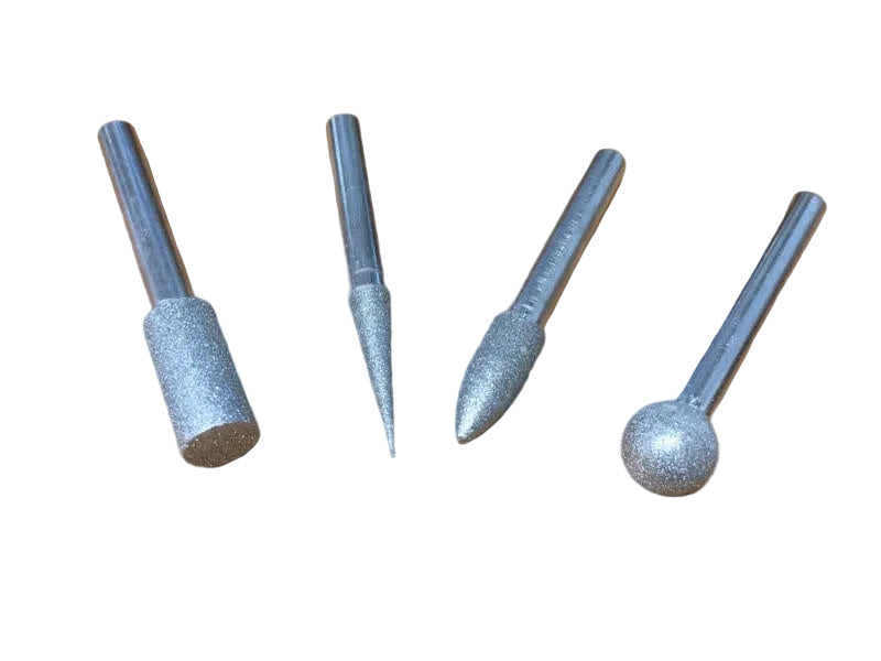 4pc Diamond Burr Set 1/4 Shank Fine Grit