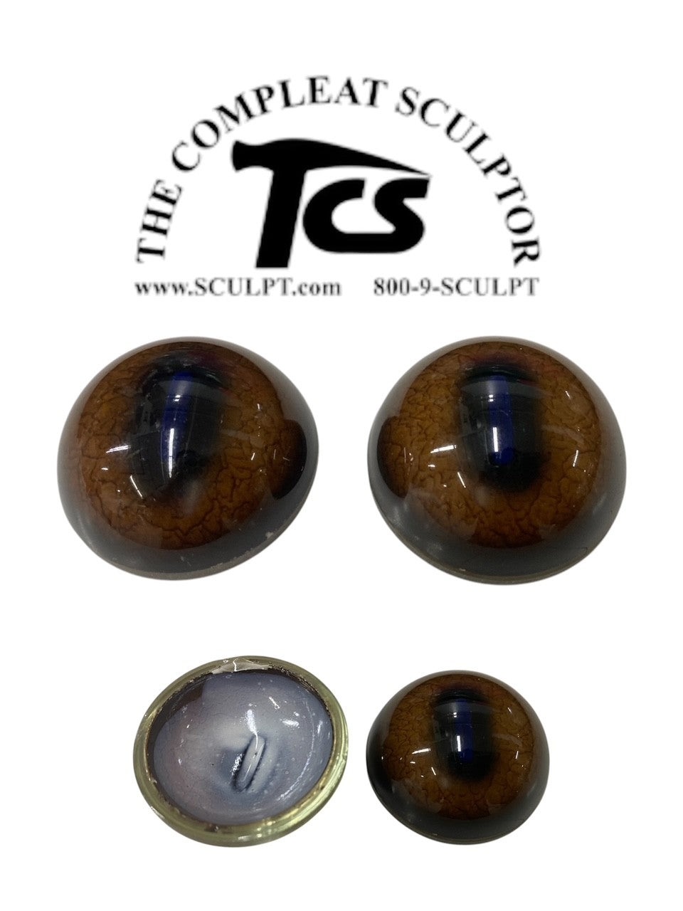 Vintage Glass Eyes Light Brown (Glow Pupil) 1.25"x5/8" (Pair)