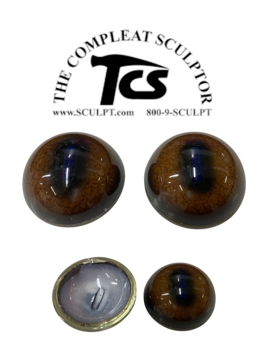 Vintage Glass Eyes Light Brown (Glow Pupil) 1.25"x5/8" (Pair)
