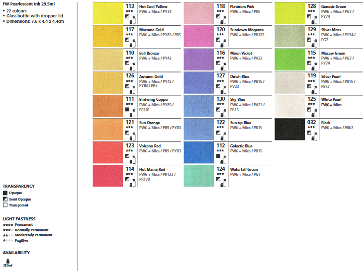 FW Pearlescent Ink 29.5ml