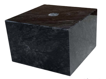 Nero Marquina Marble Base 3-1/4x3-1/4x2-1/4  Center Hole