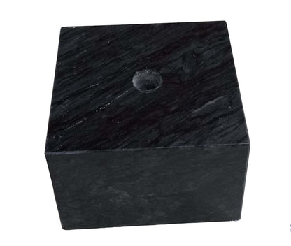 Nero Marquina Marble Base 3-1/4x3-1/4x2-1/4  Center Hole