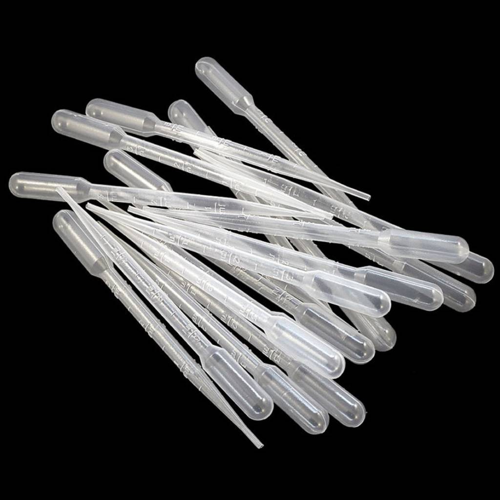 20Pcs Clear Plastic Transfer Pipette Disposable Eye Dropper 3ml