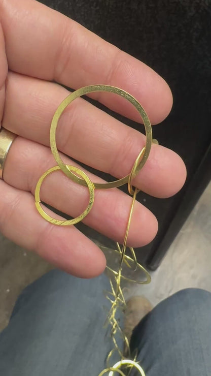 Gold Plated Brass Ring Chain ~36"