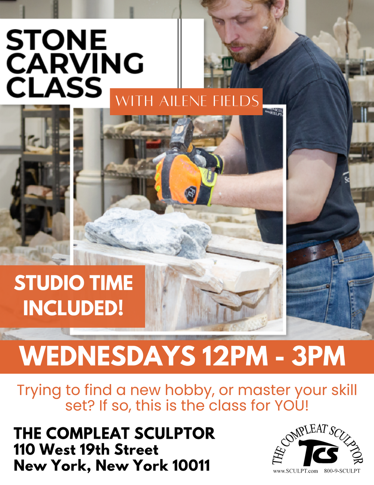 261104 Stone Carving Class Wednesday 12-3pm November 2026