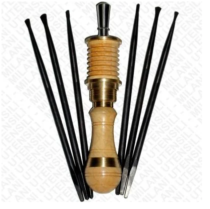 Violin Drill With Bow And Chisels